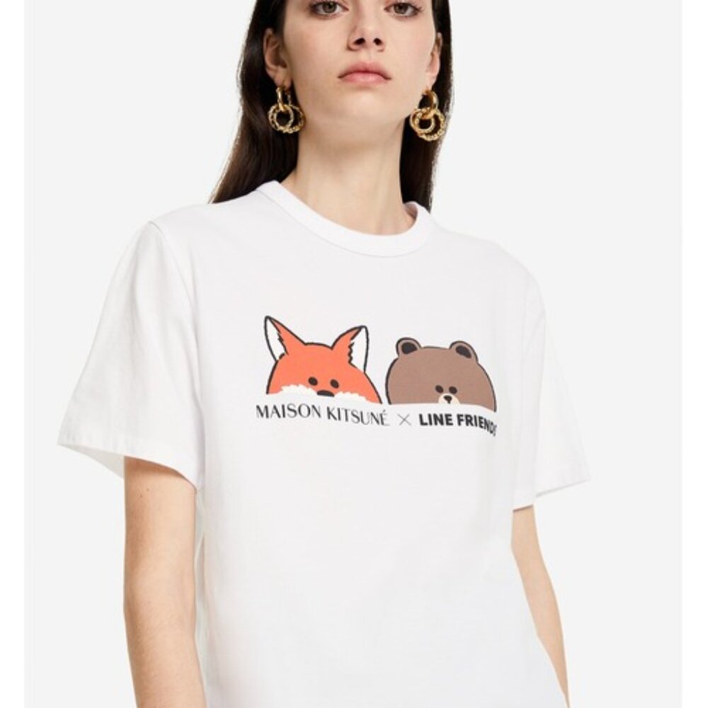 Maison Kitsuné x Line Friends Face Print Tee-Shirt White M